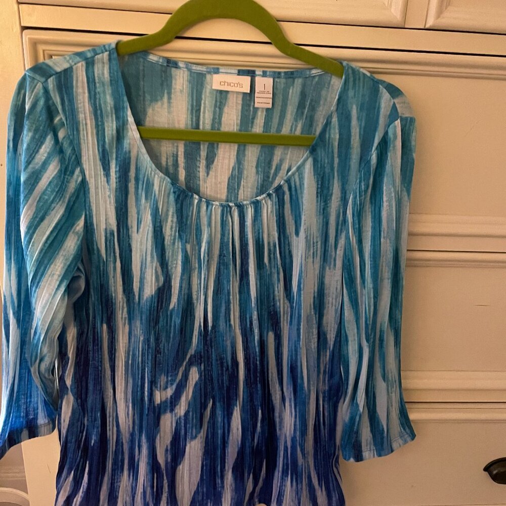 Womens Chicos tie dye print scoop neck top